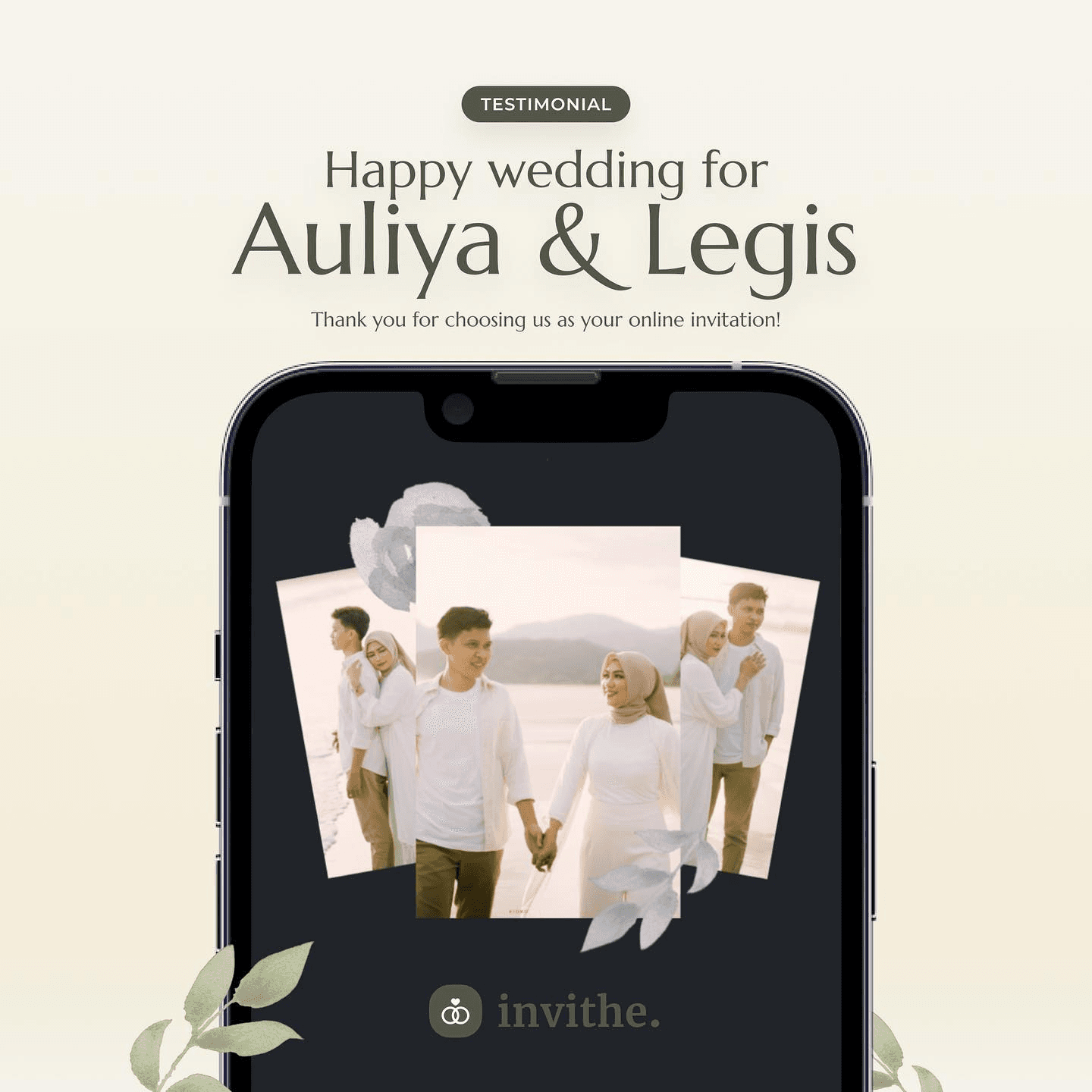 Testimonial undangan Auliya & Legis